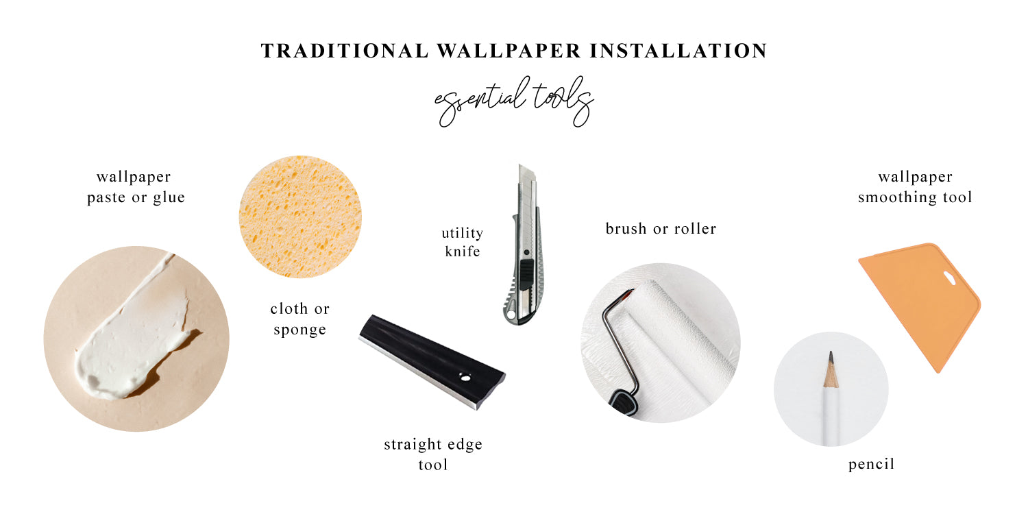 Wallpaper installation tools and preparation